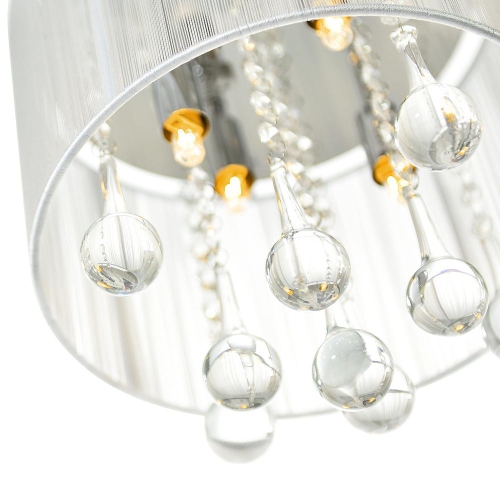 Water Drop 4 Light Drum Shade Flush Mount With Chrome Finish