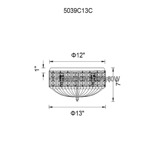 Plafonnier Bloome à 4 lampes avec fini chromé