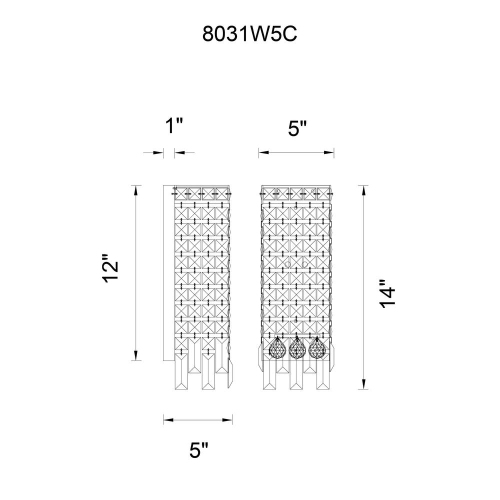 Colosseum 2 Light Wall Sconce With Chrome Finish
