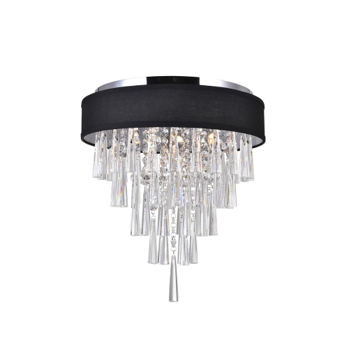 Franca 4 Light Drum Shade Flush Mount With Chrome Finish