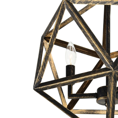 Lampe suspendue lumineuse Amazon 4 avec fini cuivre forgé antique