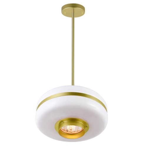 Elementary 1 Light Down Pendant With Pearl Gold Finish