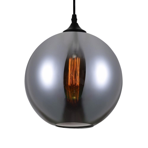 Glass 1 Light Down Mini Pendant With Smoke Finish