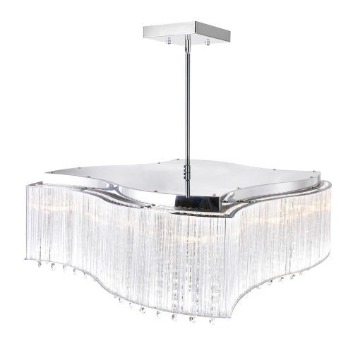 Elsa 10 Light Drum Shade Chandelier With Chrome Finish