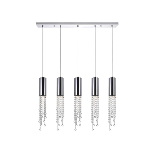 CWI LIGHTING CANADA  Extended 5 Light Multi Light Pendant With Chrome Finish