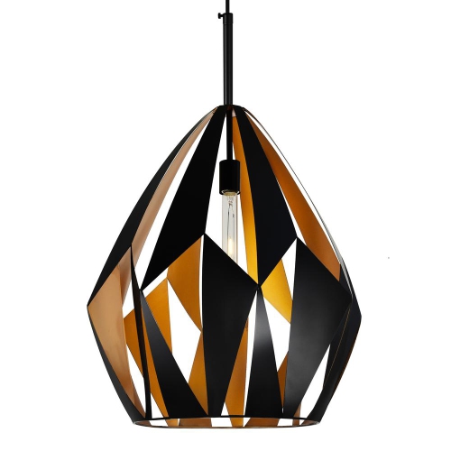Oxide 1 Light Down Pendant With Black+Copper Finish