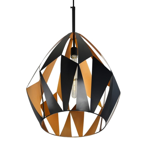 Oxide 1 Light Down Pendant With Black+Copper Finish