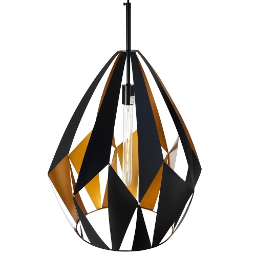 Oxide 1 Light Down Pendant With Black+Copper Finish