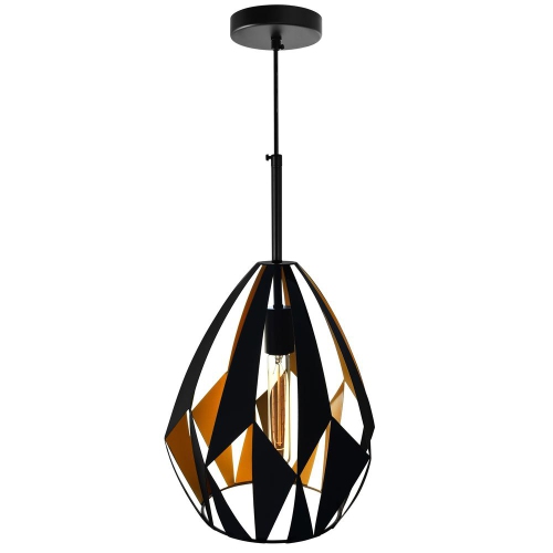 Oxide 1 Light Down Pendant With Black+Copper Finish