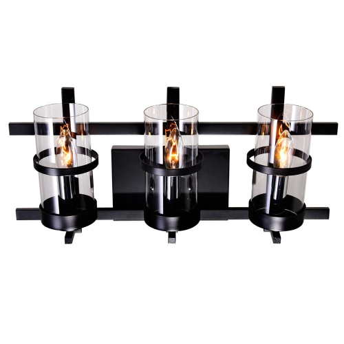 Sierra 3 Light Wall Sconce With Black Finish