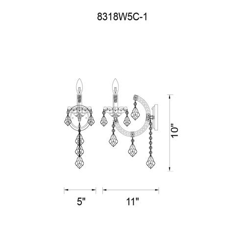 Maria Theresa 1 Light Wall Sconce With Chrome Finish