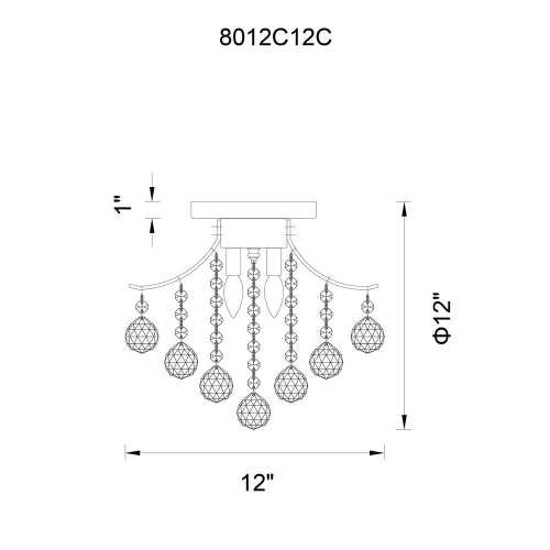 Princess 3 Light Flush Mount With Chrome Finish