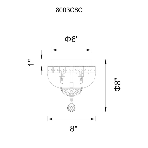 Stefania 2 Light Bowl Flush Mount With Chrome Finish