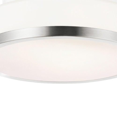 Frosted 1 Light Drum Shade Flush Mount With Satin Nickel Finish
