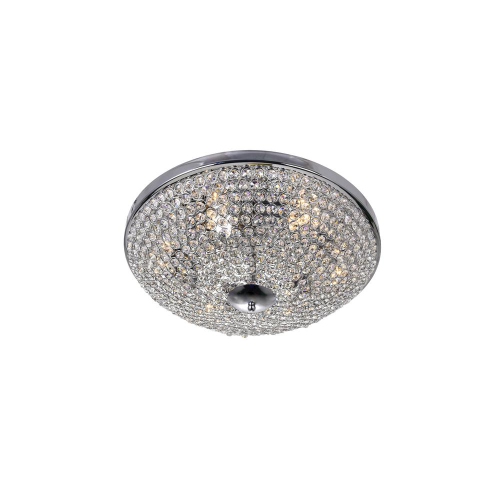 Globe 6 Light Bowl Flush Mount With Chrome Finish
