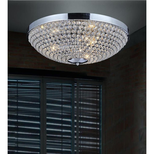 Globe 6 Light Bowl Flush Mount With Chrome Finish