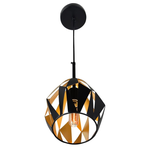 Oxide 1 Light Down Mini Pendant With Black+Copper Finish