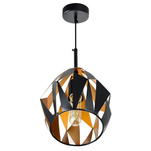 Oxide 1 Light Down Mini Pendant With Black+Copper Finish