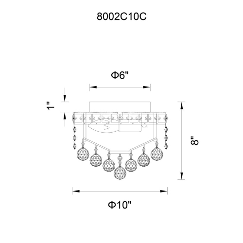 Luminous 2 Light Flush Mount With Chrome Finish