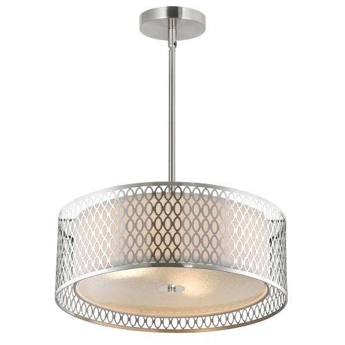 Mikayla 3 Light Drum Shade Chandelier With Satin Nickel Finish