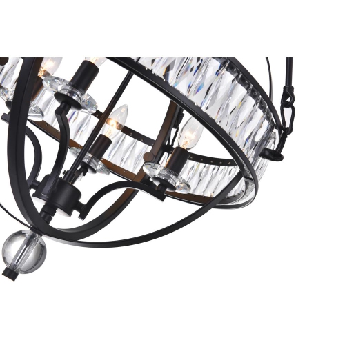 Lustre Arkansas à 4 lampes avec fini noir