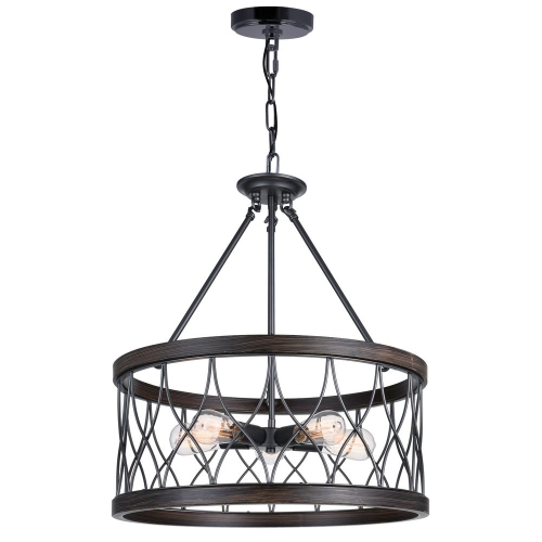 CWI LIGHTING CANADA  Amazon 5 Light Drum Shade Chandelier With Gun Metal Finish