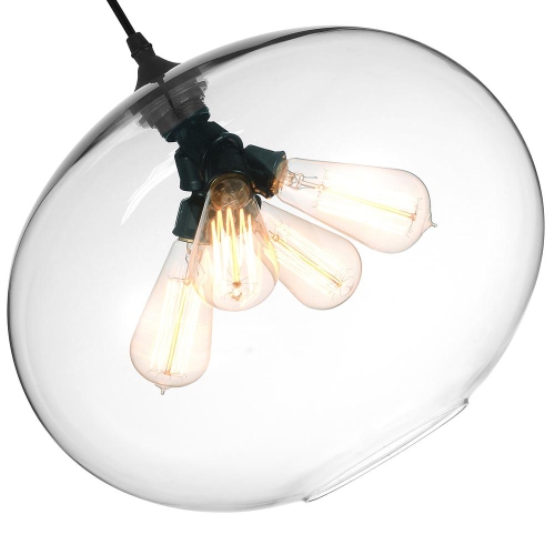 Glass 4 Light Down Pendant With Finish