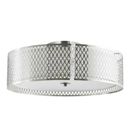 Mikayla 5 Light Drum Shade Flush Mount With Satin Nickel Finish