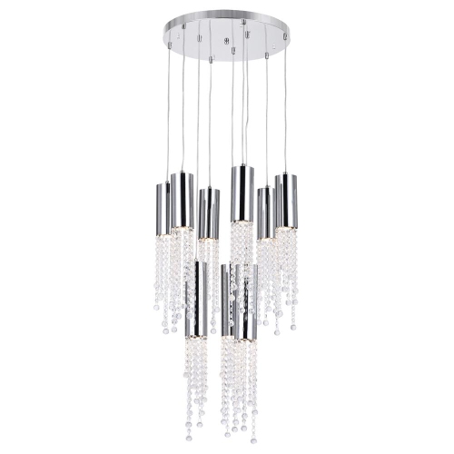 CWI LIGHTING CANADA  Extended 9 Light Multi Light Pendant With Chrome Finish