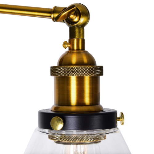 Eustis 2 Light Wall Sconce With Black & Gold Brass Finish