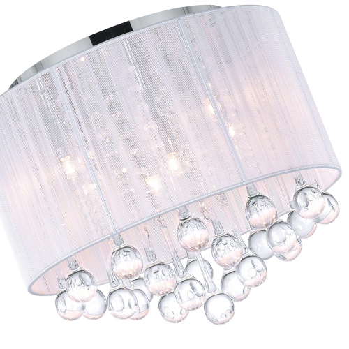 Water Drop 6 Light Drum Shade Flush Mount With Chrome Finish