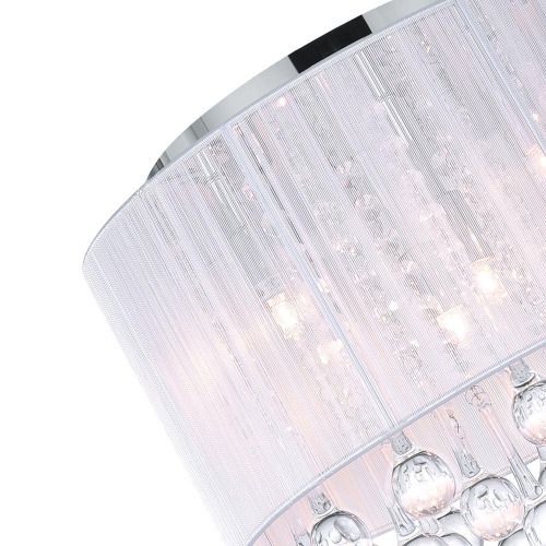 Water Drop 6 Light Drum Shade Flush Mount With Chrome Finish