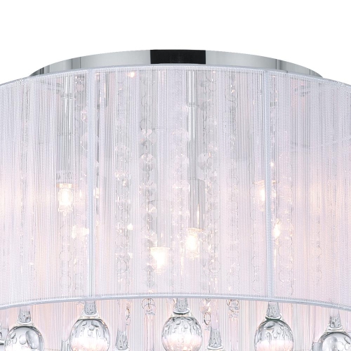 Water Drop 6 Light Drum Shade Flush Mount With Chrome Finish