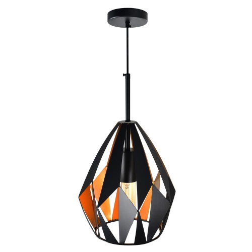 Oxide 1 Light Down Pendant With Black+Copper Finish