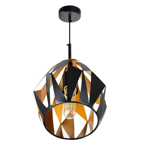 Oxide 1 Light Down Pendant With Black+Copper Finish