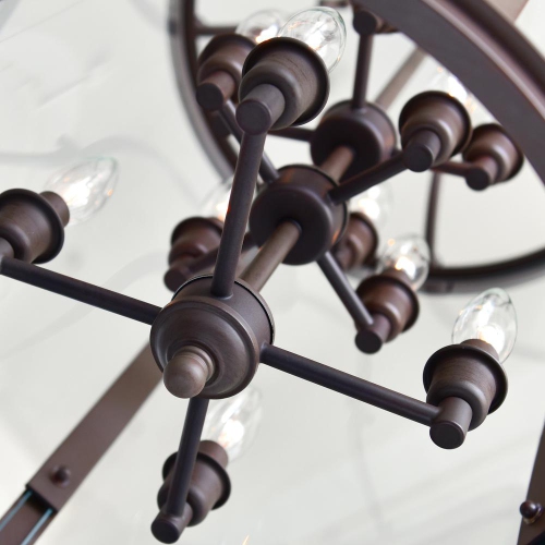 Desire 12 Light Drum Shade Chandelier With Oil Rubbed Bronze Finish