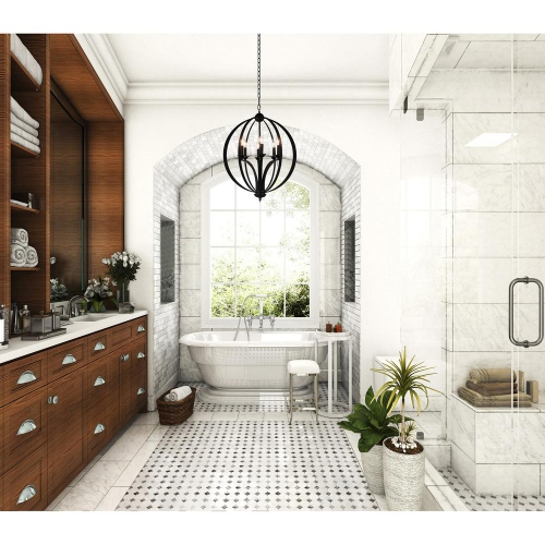 Drift 6 Light Up Chandelier With Black Finish