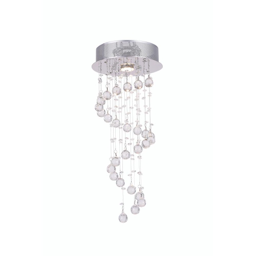 CWI LIGHTING CANADA  Spiral 1 Light Flush Mount With Chrome Finish