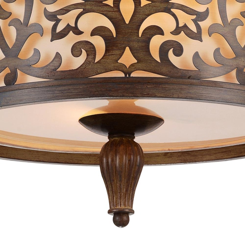 Nicole 3 Light Drum Shade Flush Mount With Brushed Chocolate Finish