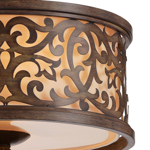 Nicole 3 Light Drum Shade Flush Mount With Brushed Chocolate Finish