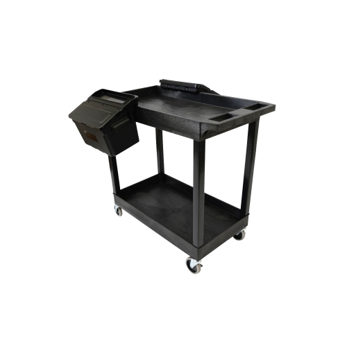Push Handle Great for Garage Black Shop or Storage Area Offex 32 x 18 Mobile Multipurpose Utility Tub Cart with 3 Shelves 