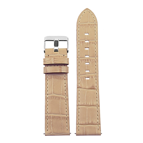 DASSARI Bracelet de Montre en Cuir Italien Gaufré au Crocodile pour Garmin Vivoactive 4 - 22mm - Tan