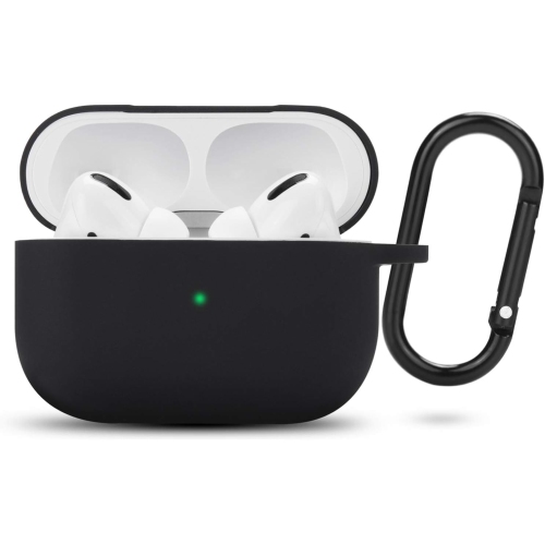 NAVOR  Shock-Absorbing Soft Slim Silicone Protective Cover Case Skin, Bounce Carrying Case w Keychain & Led Visible Compatible for Airpods Pro