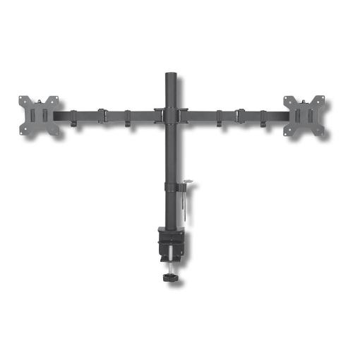 TECHLY  Dual Monitor Desk Stand|Supports Two Monitors 13"-27"|Holds Up to 20 Kg| Vesa Up To100X100|Black