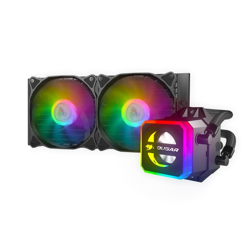 Cougar Helor 240 High Performance Liquid Cooler RGB|Vortex Omega 120 RGB Fans x2 + RGB Pump Head