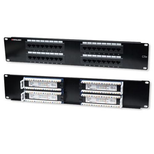 32 Port Cat5e Patch Panel - 2u, Black
