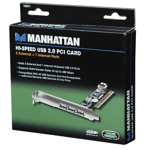 New 3 Ext & 1 Int Port USB 2.0 PCI Card