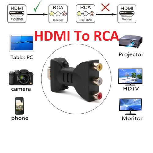 HDMI To 3 RGB/RCA Video Audio Adapter Digital Signal AV Component Converter