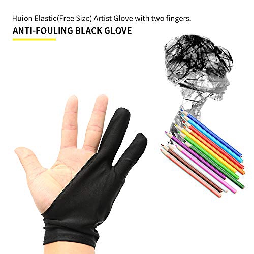 Black 1 For Men 1 For Women Anti Fouling Palm Rejection Artist Two Finger Glove For Ipad Graphics Sketching Drawing Tablet Monitor Light Box Tracing Board Fits Left And Right Hand Accessories Accessories