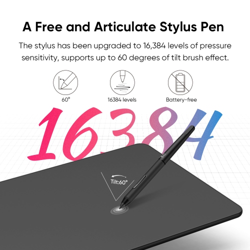 XPPen Updated Deco 01 V3 Graphics Tablet 10x6.25 Inch Drawing Pen Tablet 16384 Levels Pressure Battery-Free Pen with 60° Tilt Function Android